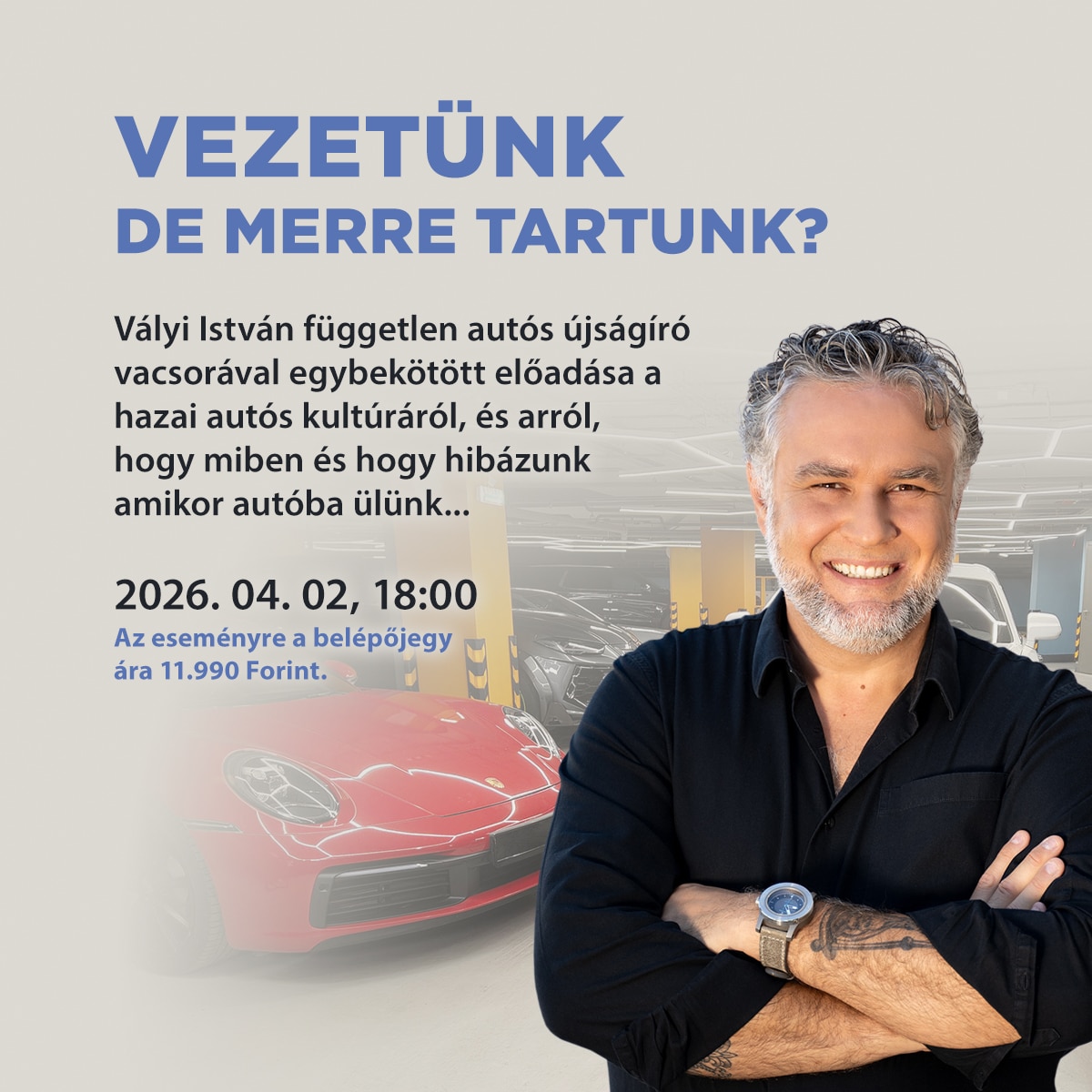 Vályi István előadása Gyulán háromfogásos vacsorával